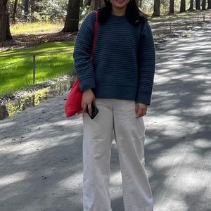 Madewell blue ribbed sweater oversized